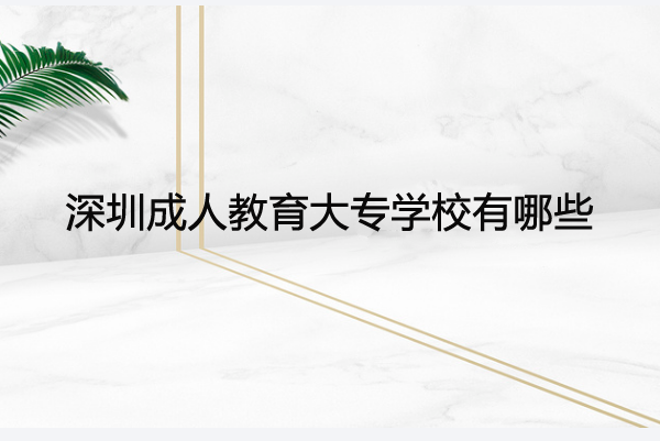 深圳成人教育大專學(xué)校有哪些？