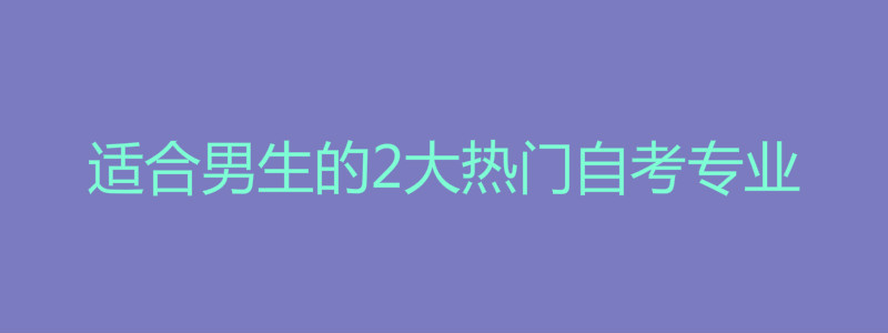 合適男生的2大搶手自考專業(yè)