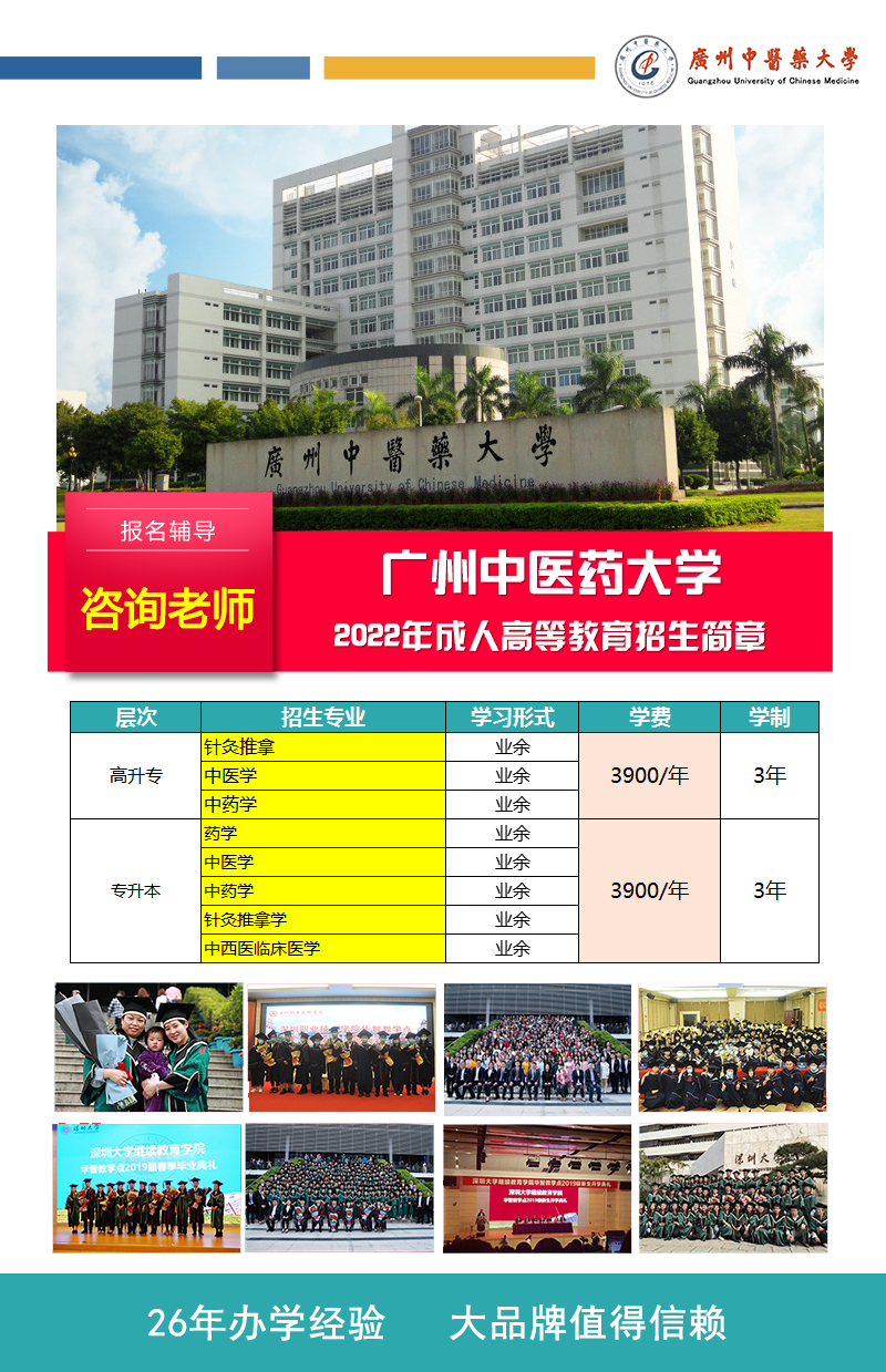 廣州中醫(yī)藥大學成人高考招生簡章